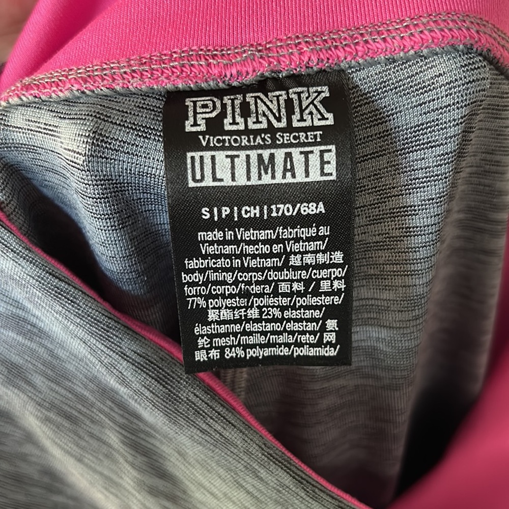 PINK Victoria’s Secret Women’s Black/Grey/Pink Leggings - Picture 6 of 6
